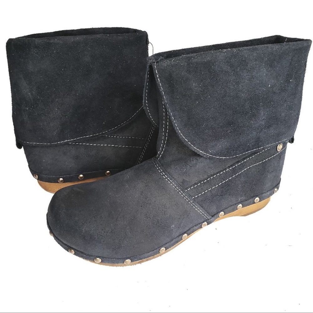 Sanita Suede Marcia Flex Folded Bootie Clog Navy